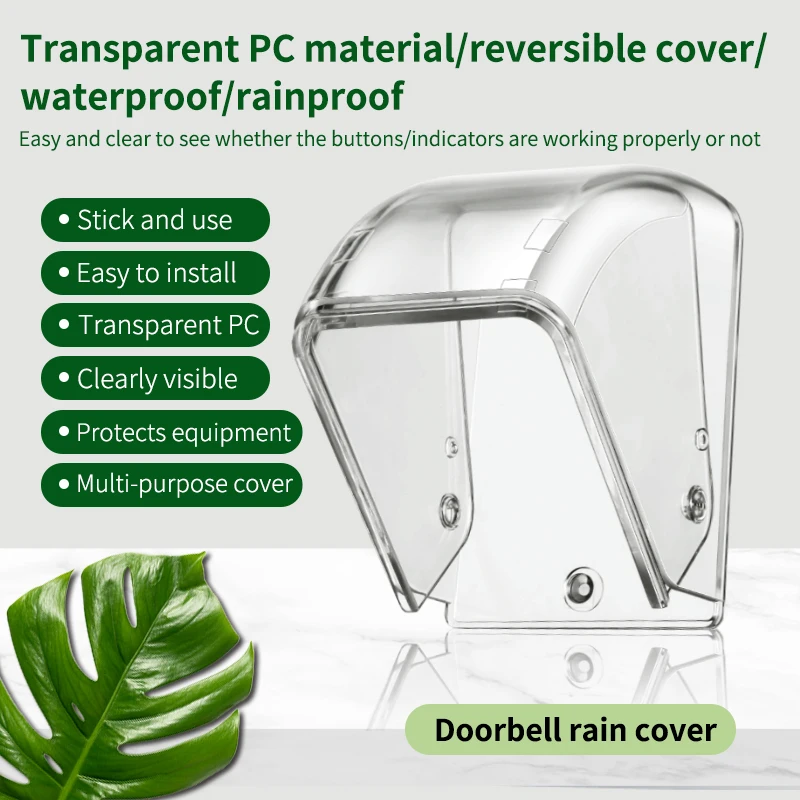 CACAZI PC Transparent Waterproof Cover for Wireless Doorbell Button Chime Outdoor Rain-cover Home Case for Most Buttons