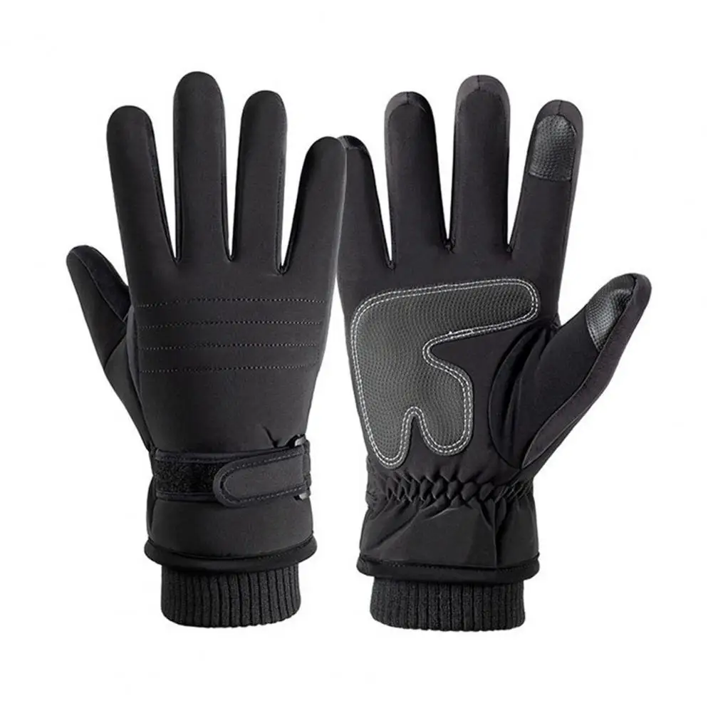 Cycling Gloves 1 Pair Simple Touchscreen Nylon  Windproof Men Winter Sports Cycling Gloves for Daily