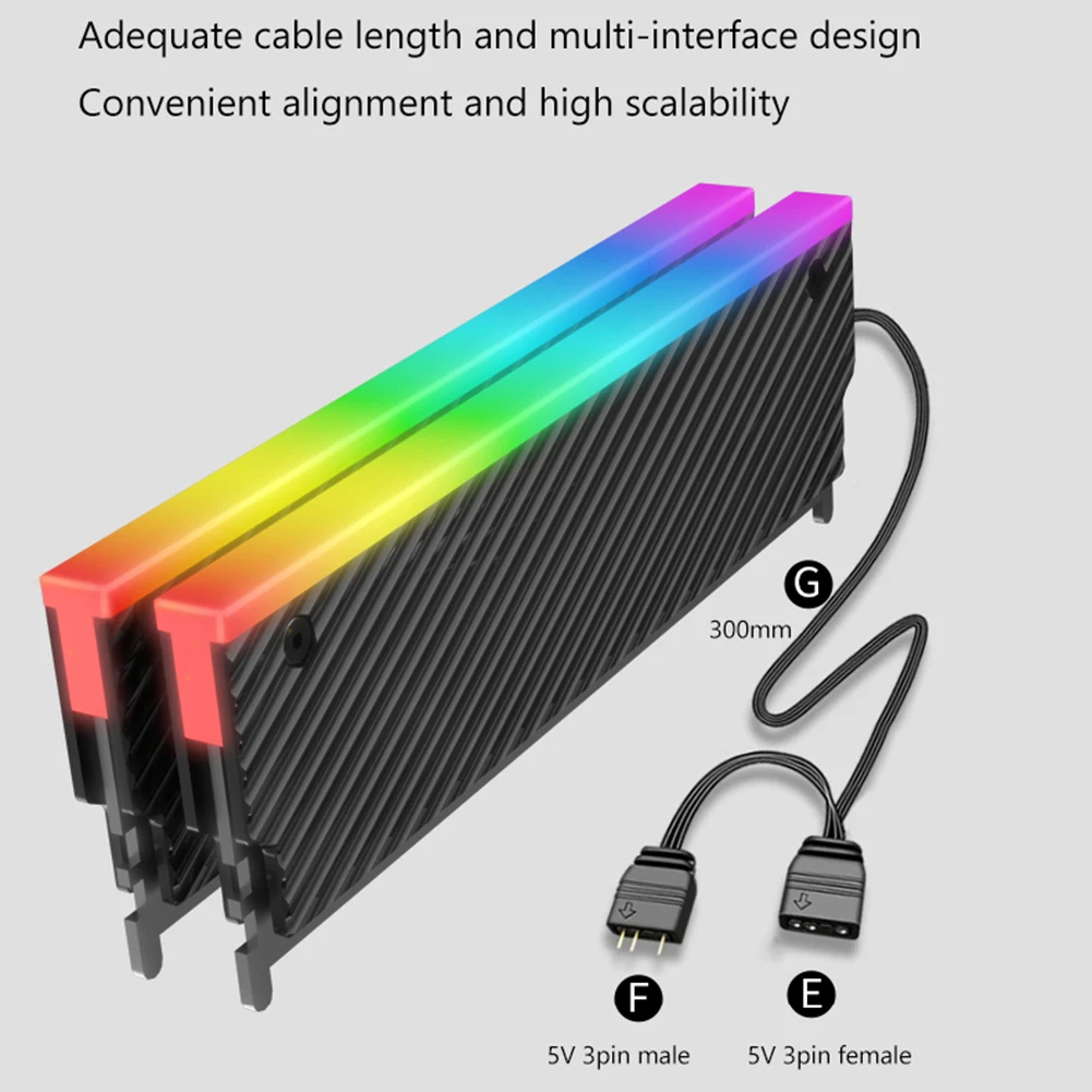 Universal Memory Heat Sink 5V 3PIN ARGB AURA Sync Memory Module Cooler DDR3 DDR4 DDR5 RAM Heatsink Radiator for Desktop PC