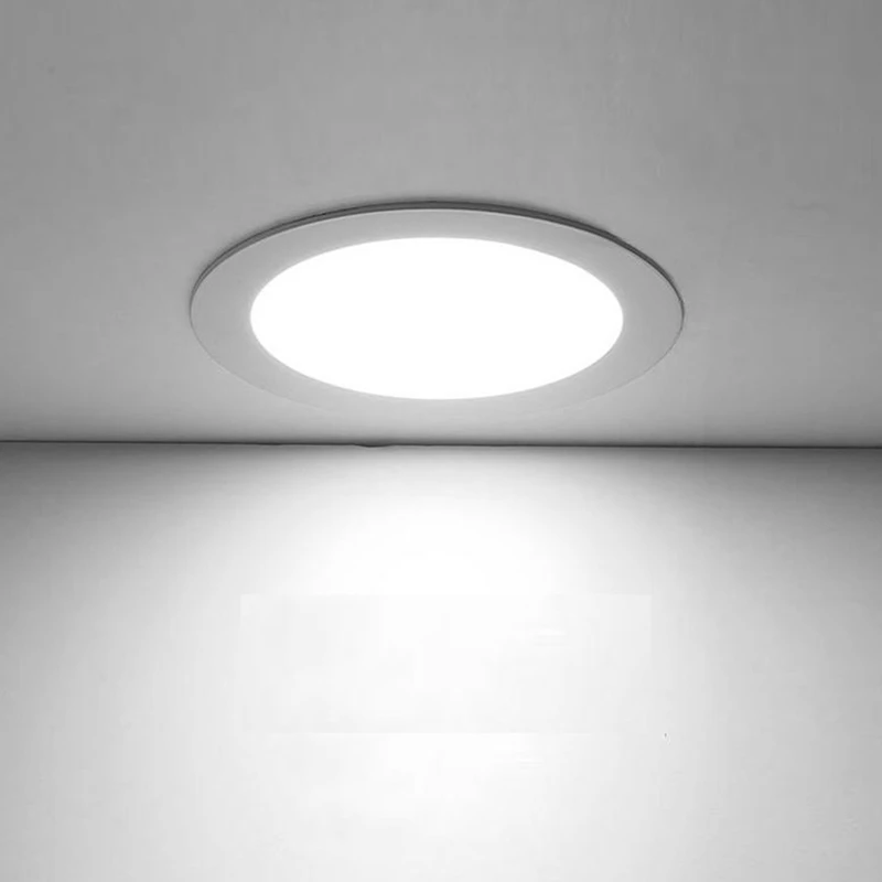 12W 1CM Panel Light Ultra-Thin Recessed Circular Downlight Kitchen Foot Tile LED Panel Light Recessed Round Panel Light Durable