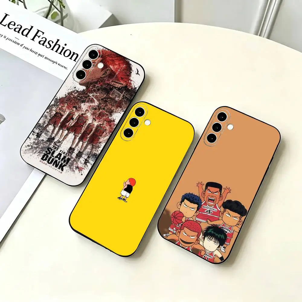 S-Slam Basketball D-Dunking Black Soft Silicone Phone Case for Samsung A73 20,21,22,31,32,52,53,72