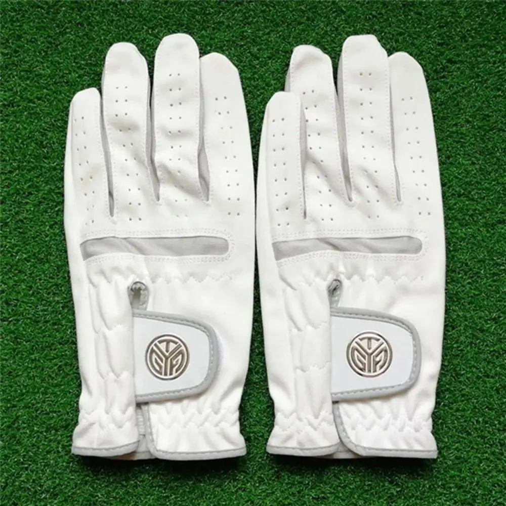 

Micro Fiber Men's Sports Golf Glove Breathable White Ultra-fiber Cloth Golfing Glove Maximum Grip Slip-Resistant Golf Gloves