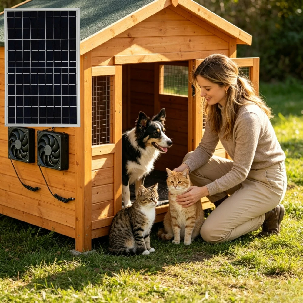 Beach House Cooling Use 10W 15W Solar Exhaust Fan Kit with Dual Fans Weather Resistant Ventilation Cooling for Greenhouse