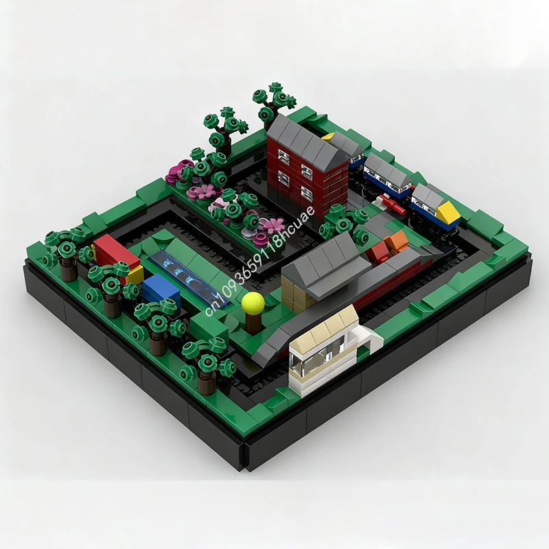 797 stks MOC Miniatuur Werkmodus Trein Model bouwstenen Monteren Kinderen Baksteen speelgoed Architectuur kerstcadeaus