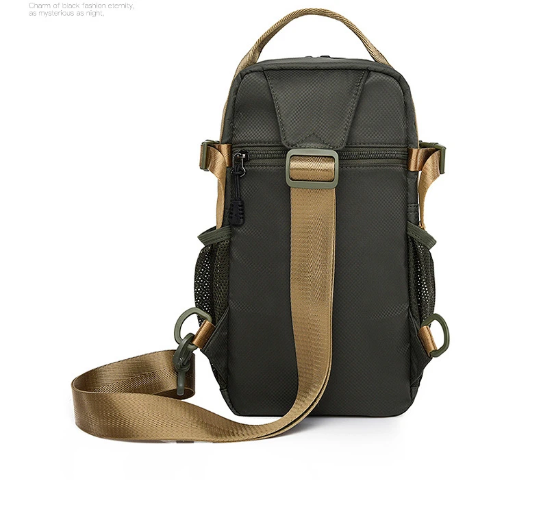 New Large Capacity Expansion Oxford Cloth Chest Bag for Men's Crossbody Bag Outdoor Multi Functional Water Splash Proof