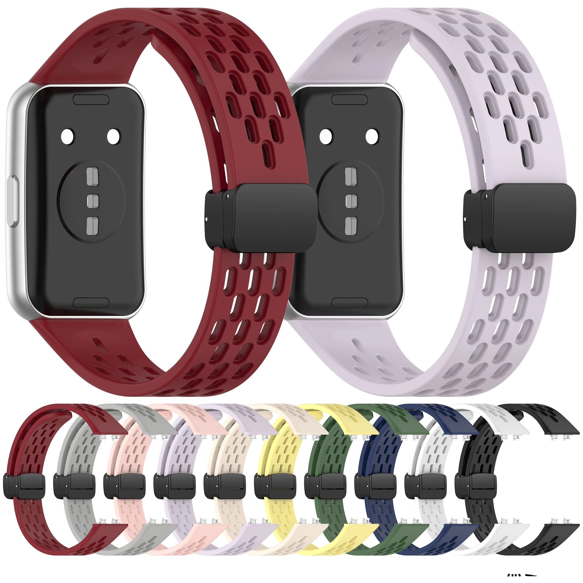 Weiches Silikon-Sportarmband mit magnetischer Schnalle für Huawei Band 11 11 Pro, bequemes, atmungsaktives Ersatzarmband-Zubehör