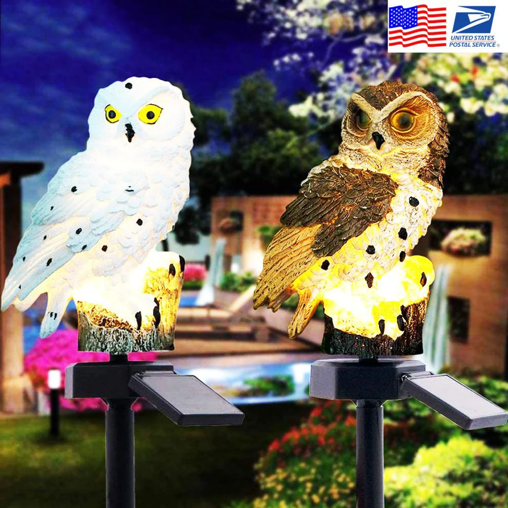 ZK20 Dropshipping Solar Light Owl Shape Solar-Powered Lawn Lamp for Outdoor Yard Garden Waterproof Night Lights Decoration