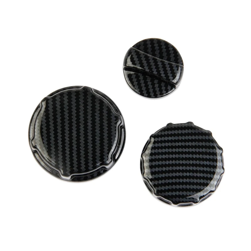 Oil Cap Brake Fluid Cap Antifreeze Cap Cover Trim For Ford Mustang 2024 Interior Accessories Carbon Fiber