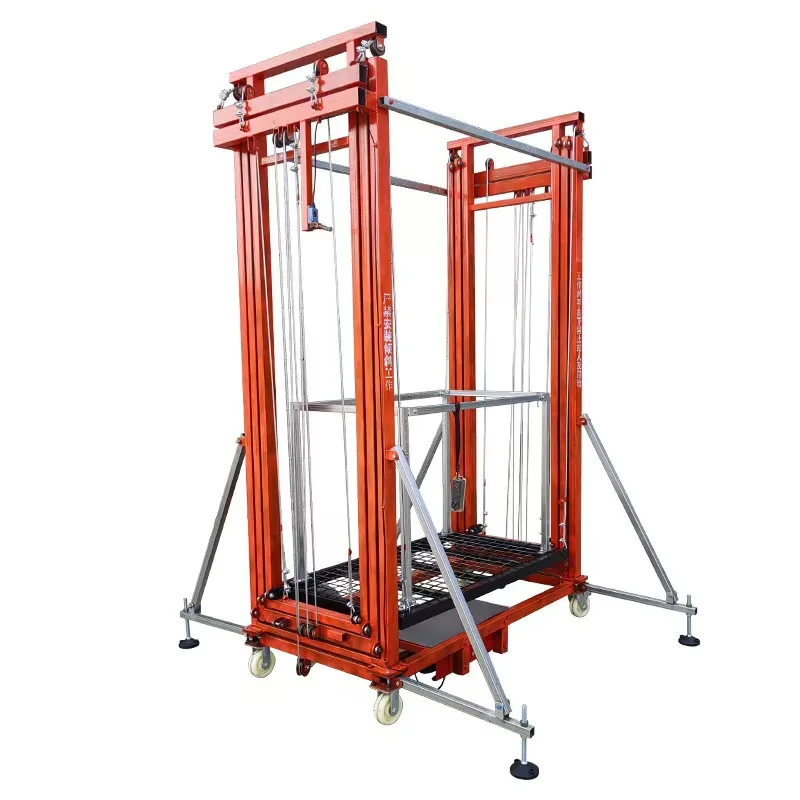 

Electric mobile telescopic folding motor platform for construction sites