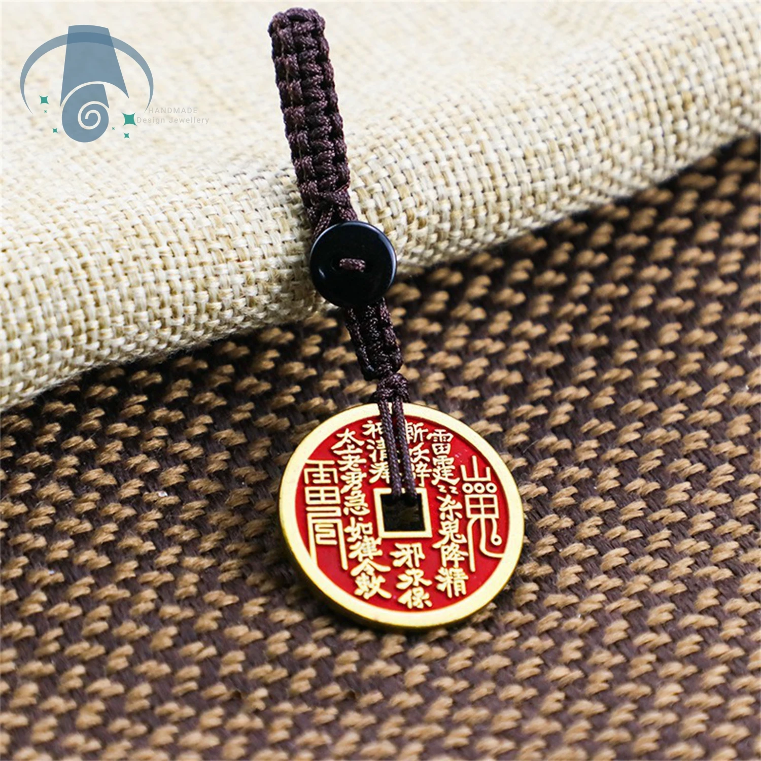 Mountain Ghost Spending Pendant Mountain Ghost Thunder God Bagua cinnabar copper coins safety keychain pendant men's and women's