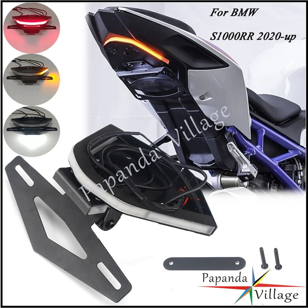 

Motorcycle LED Fender Eliminator W/ Turn Signal Brake Light Tail Tidy Registration Plate Bracket For BMW S1000RR 2020-2022