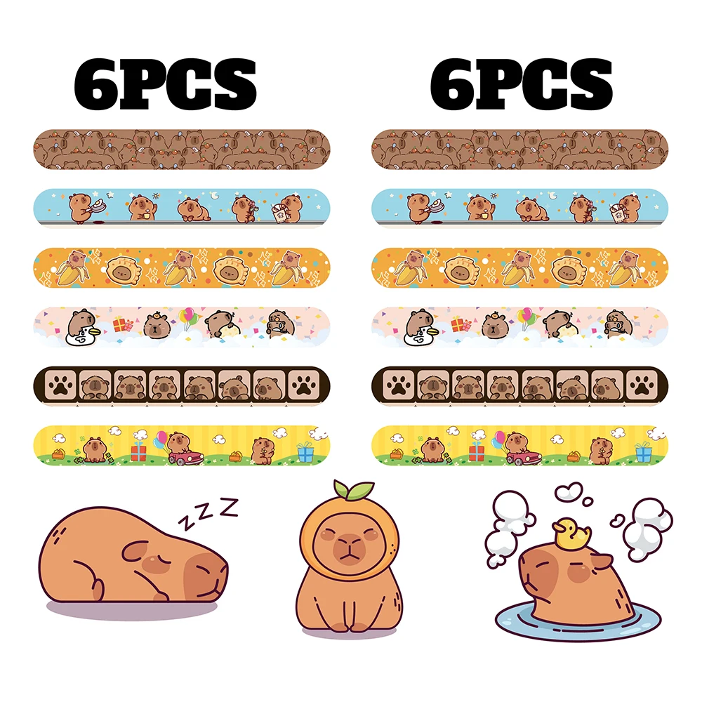 كابيبارا صفعة أساور هدايا الحفلات معصمه الأطفال متعة الهدايا صفعة موضوع لعبة للأطفال عيد ميلاد الحيوان الكرتون كابيبارا