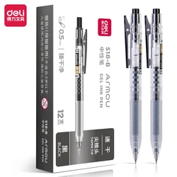 Deli-Stylo à encre gel noir et rouge, fournitures scolaires et de bureau pour étudiants, signature, haute qualité, 0.5mm