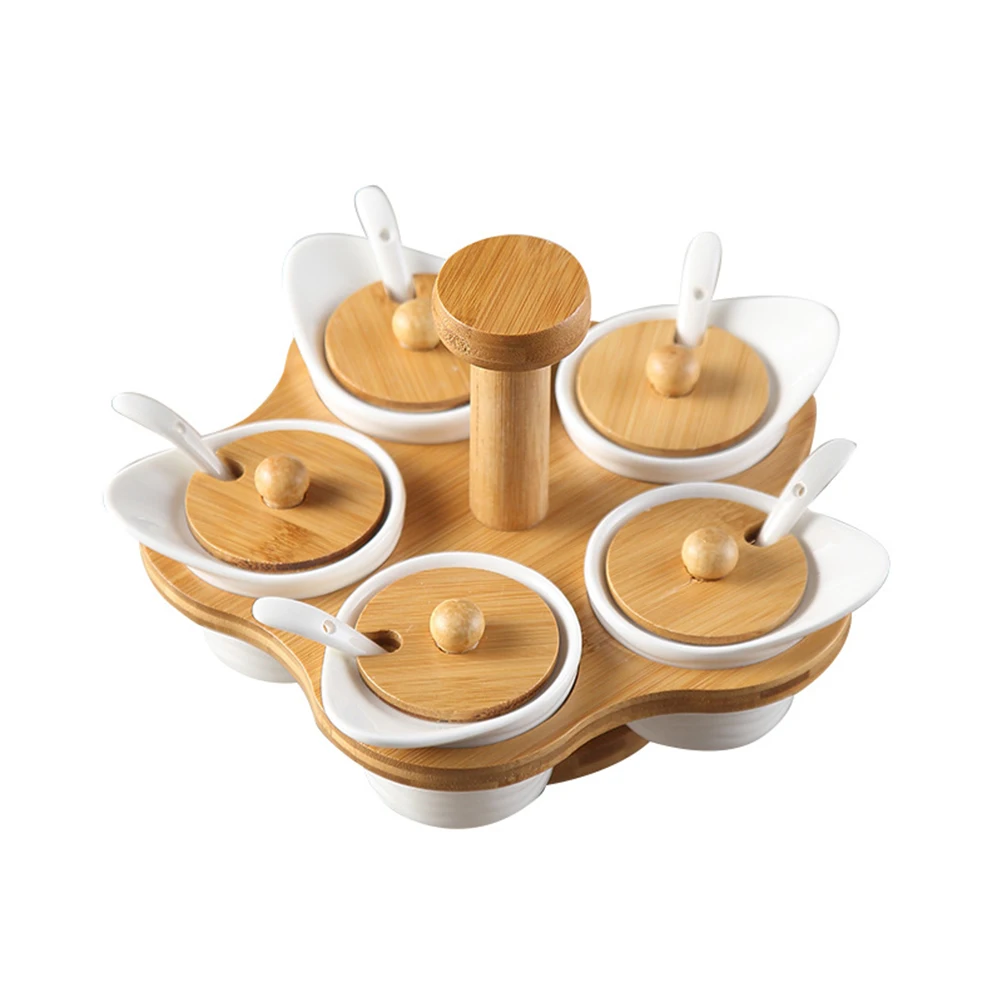 

Ceramic Spice Jars Porcelain Condiment Container Seasoning ganizer Rotating Bottles Large Capacity Eco Friendly Storage Solution