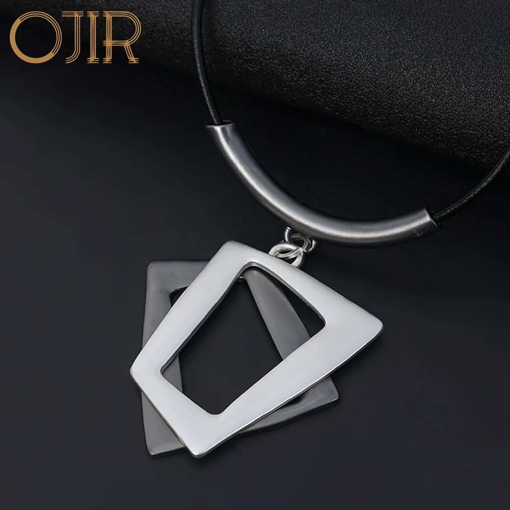 Korean Fashion Geometric Neck Chokers Trendy Statement Suspension Necklace for Women  Vintage Pendants Gothic Jewelry Accessory