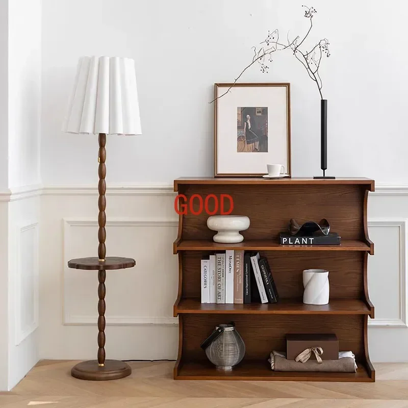 

Vintage Solid Wood Bookshelf Angle Library Storage Organizer Book Shelf Furniture Living Room 회전책장 Mid-century Furniture LVSC