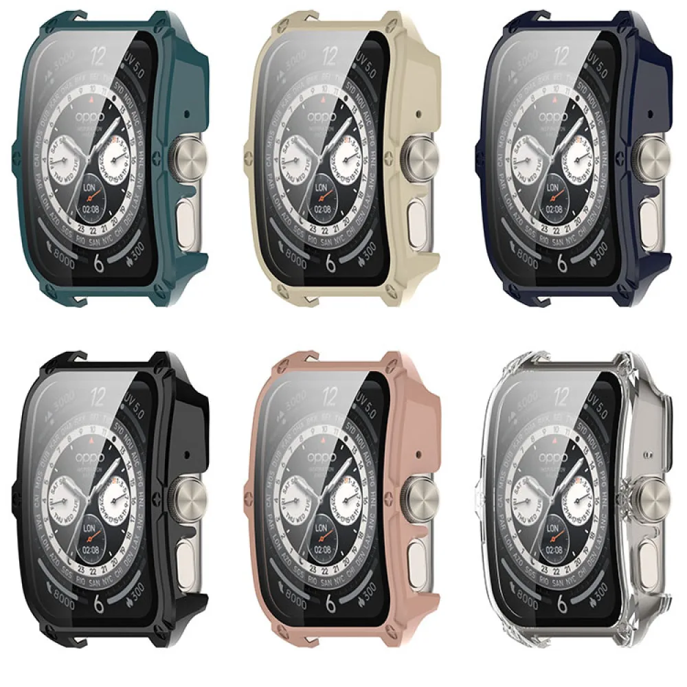 เคสสำหรับนาฬิกา OPPO เคส4Pro Watch เคสป้องกันแบบออลอินวัน + PC กระจกนิรภัยอุปกรณ์เสริมสำหรับนาฬิกา