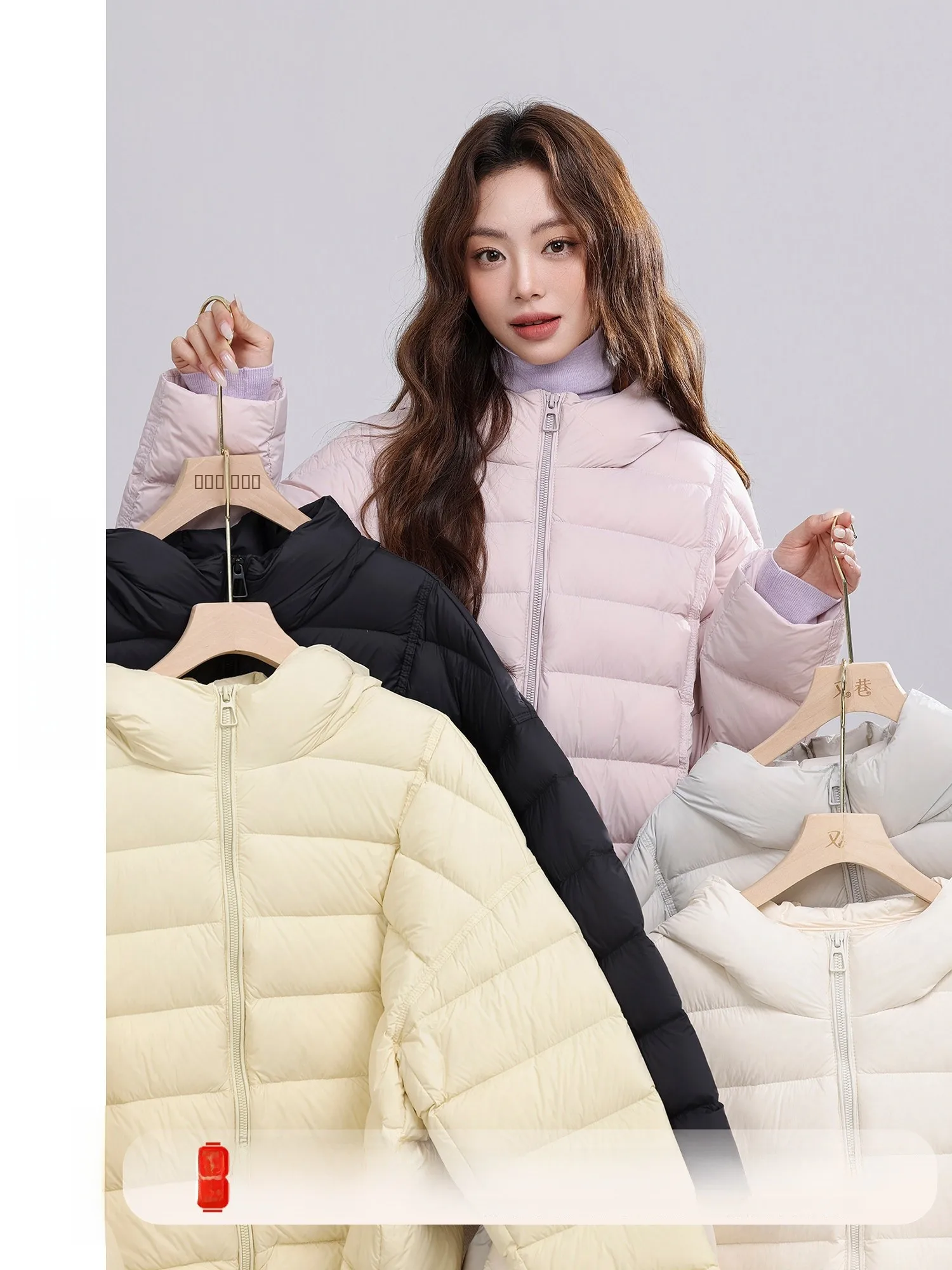 

Warm Casual Pure Color Women's down Jaet Quilted Nylon Coat with Hood Thiened 90% White Du down Regular Fit Outerwear