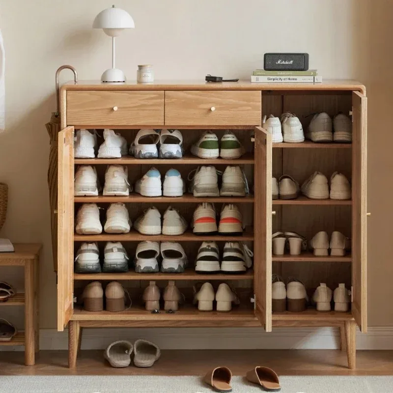 شقة رخيصة رف الأحذية غرفة المعيشة خشبية خارج الموضة خزائن الأحذية الرخيصة توفير المساحة الطابق Archivadores ديكور المنزل #2