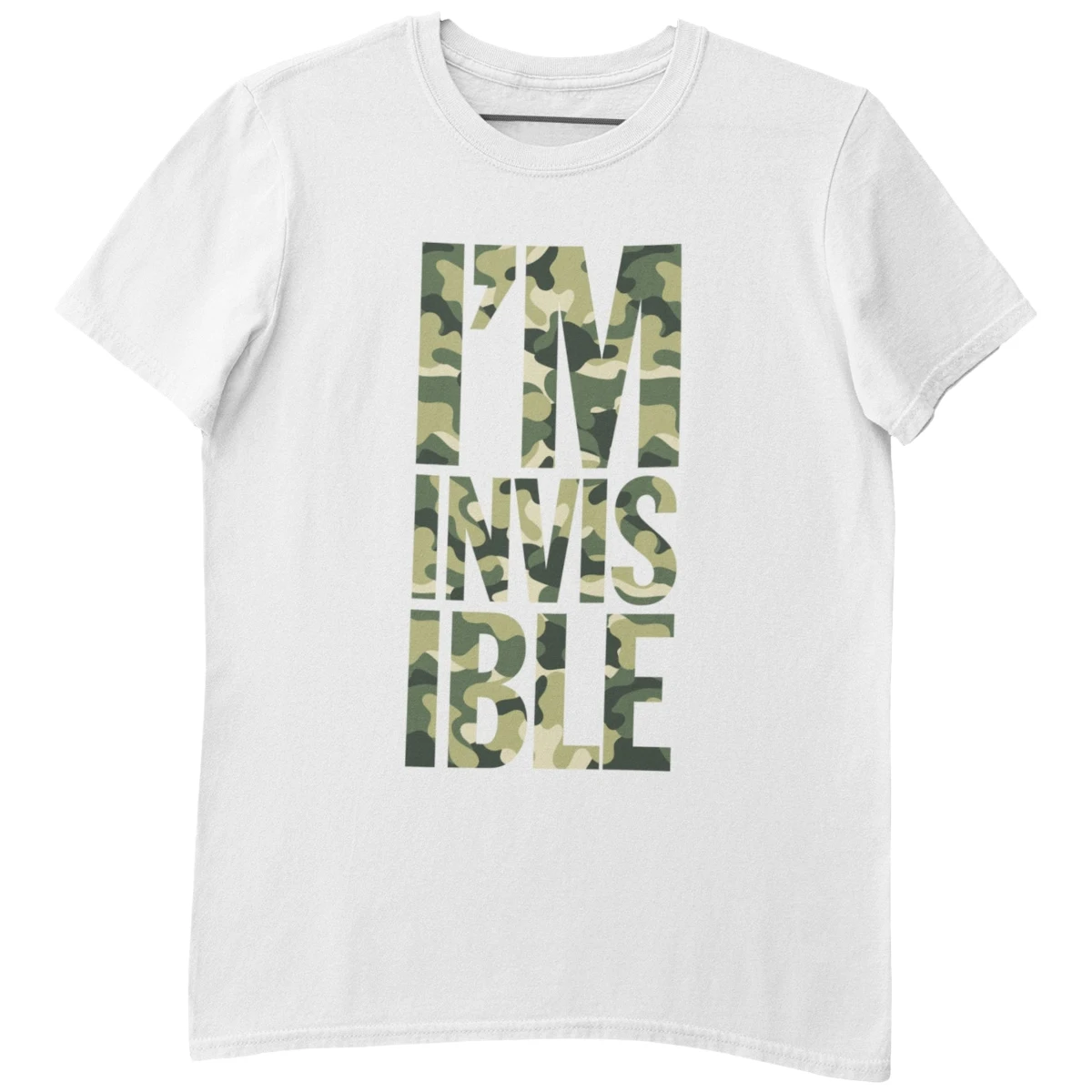 

Invisible Camo T Shirt Adult Regular Fit O-Necked Tees Cotton Men's Printed Tops