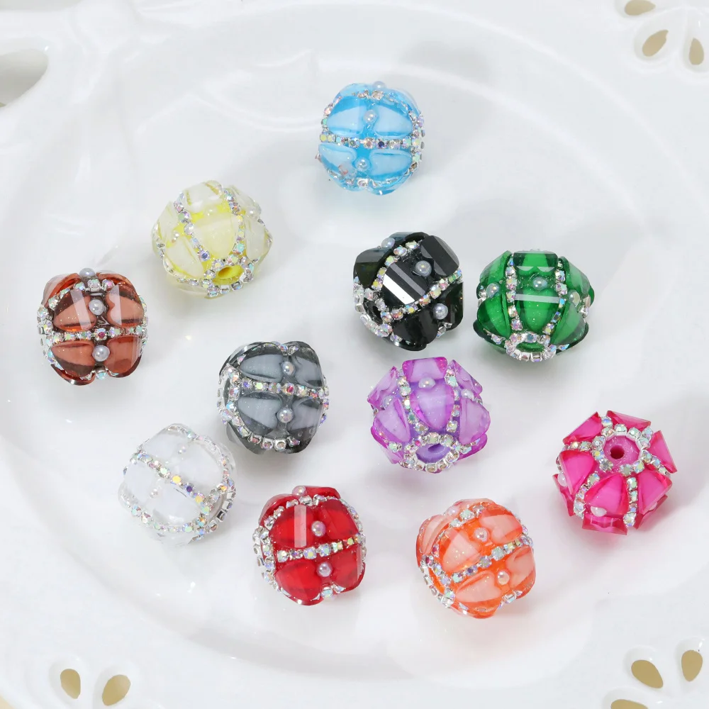 

Cordial Design 40Pcs 18*19MM DIY Beads/Rhinestone Effect/Hand Made/Jewelry Findings & Components/Round Shape/Resin Beads #18497