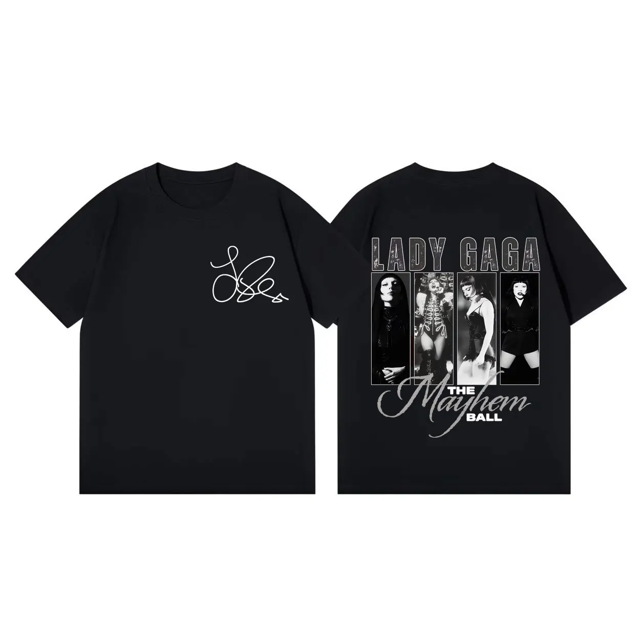 

Lady Gaga The Mayhem Ball Tour 2026 Graphic T Shirts Men Women Vintage Fashion T-shirts Summer Casual Loose Short Sleeve T-shirt