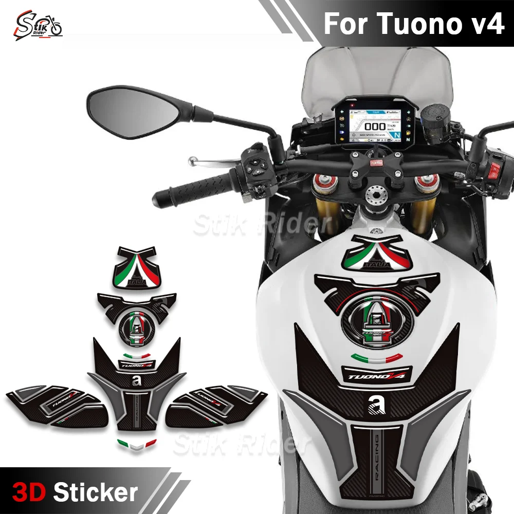 

3D Resin Motorcycle Fuel Tank Pad Sticker Gas Tank Protection Decals Waterproof For Aprilia Tuono v4 Factory 1100 2021 - 2026
