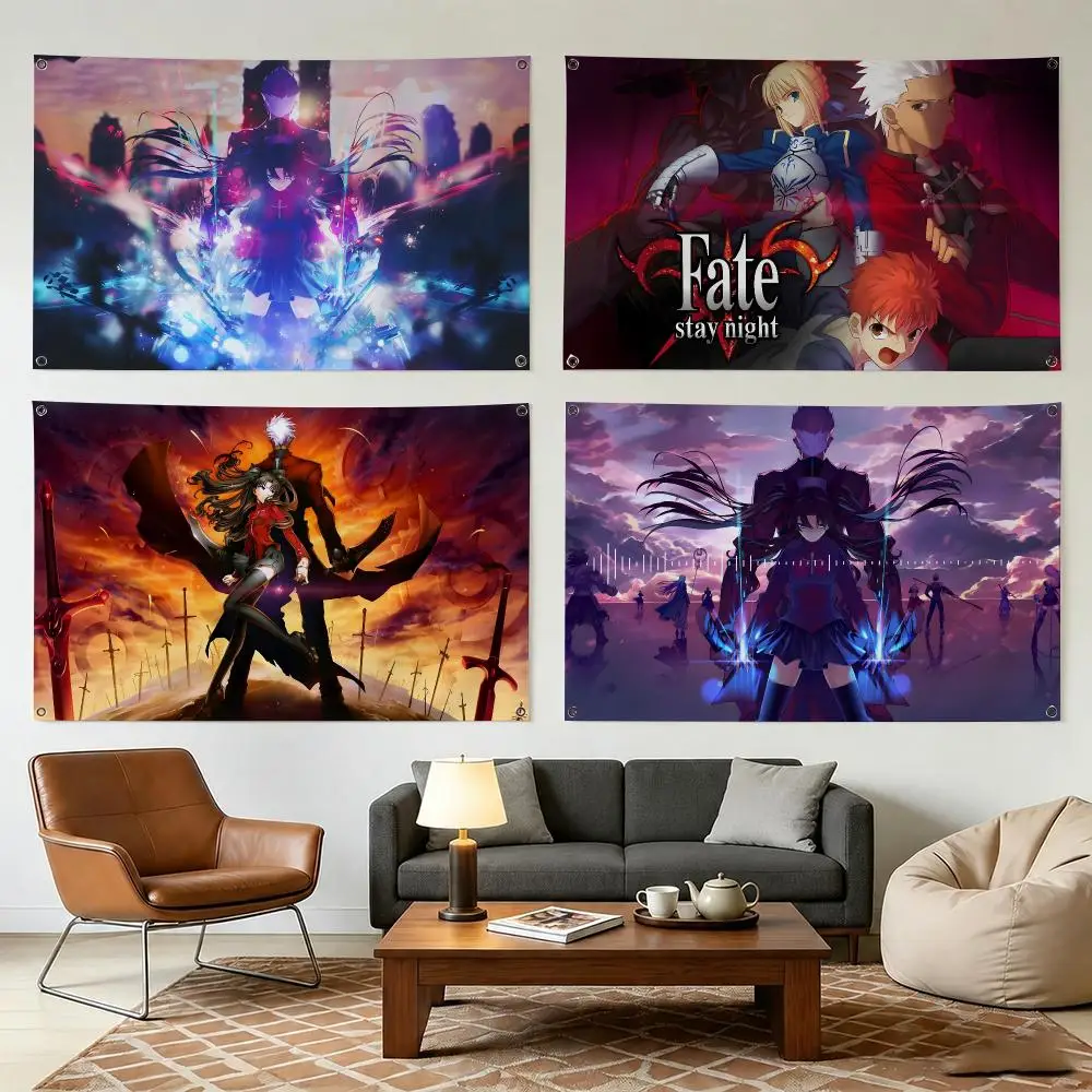 Fate S-Stay Night U-unlimited Blade Works Flags Wall Hanging Outdoor Garage Room Decorative Fashion Gift Background