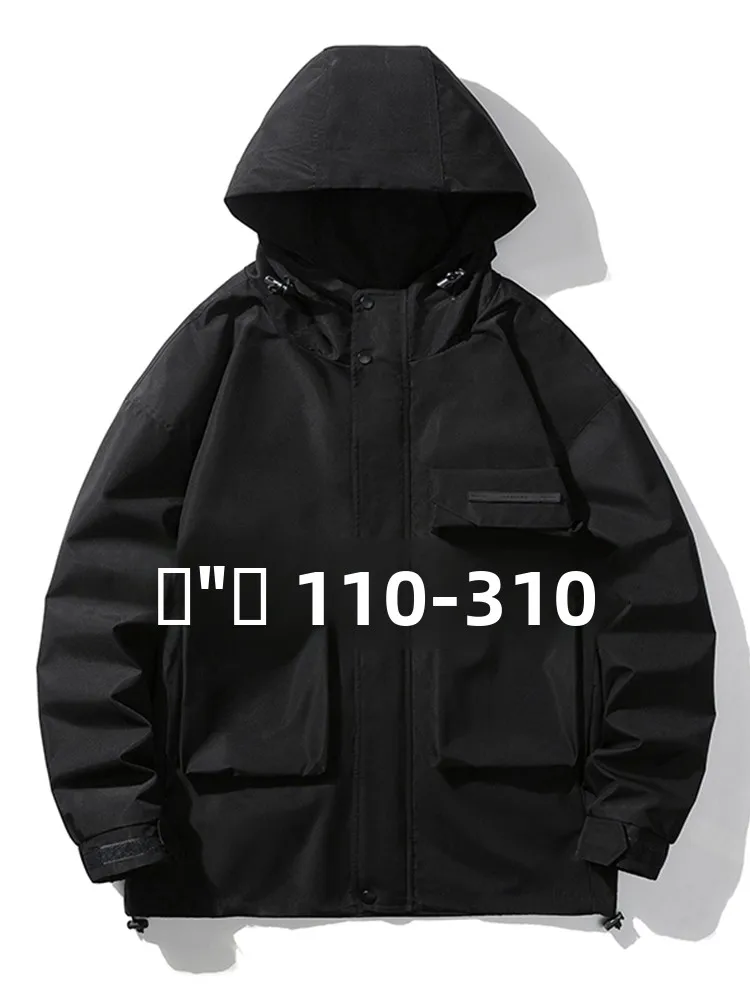 

Мужская демисезонная куртка свободного кроя больших размеров, водонепроницаемая, с капюшоном, на молнии, из полиэстера, ветрозащитная, повседневная, рабочая одежда