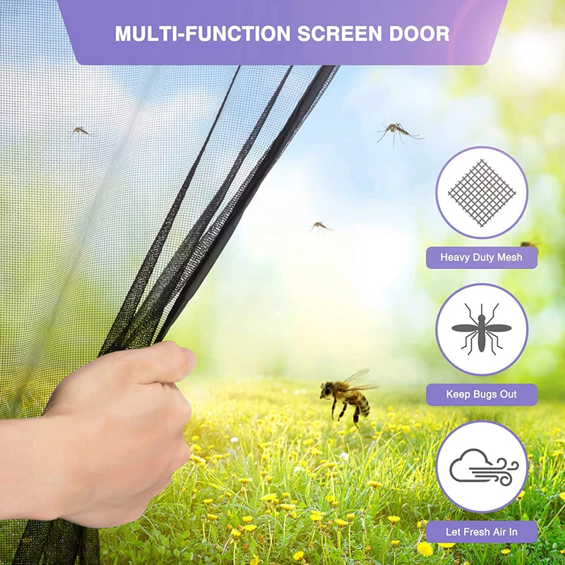 EROCACA Magnetic Door Screen Mosquito Net Curtain Fly Insect Automatic Closing Invisible Mesh For Kitchen indoor living room