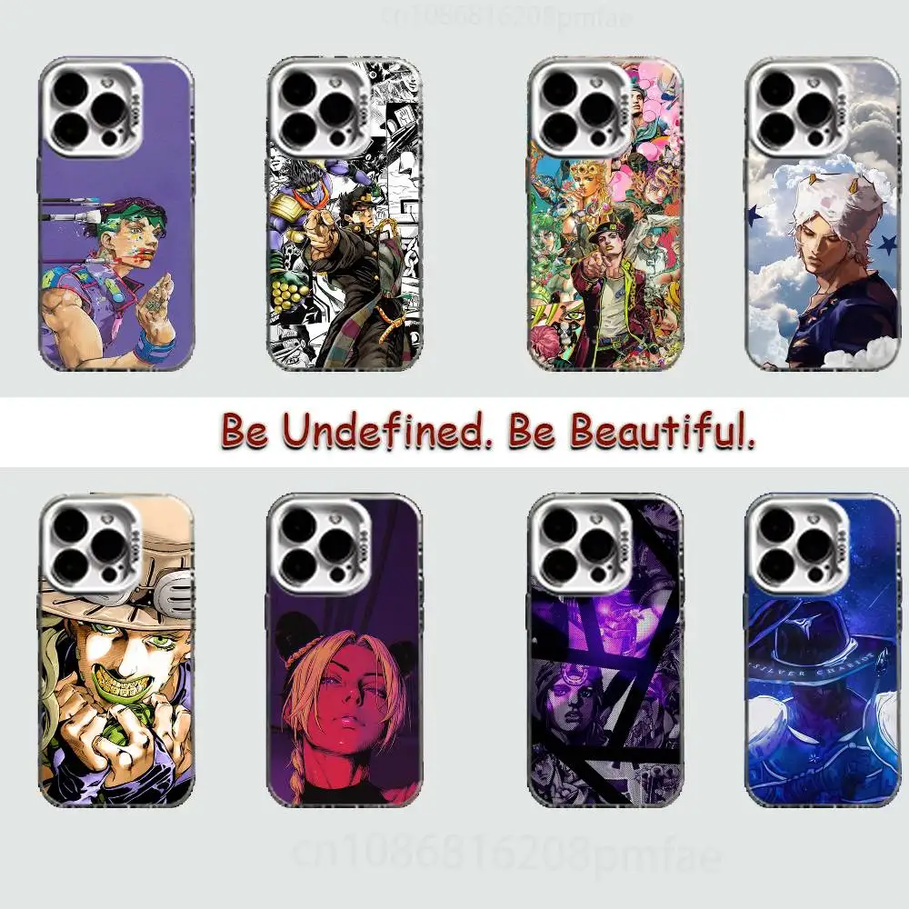 

J-JoJos Bizarre Adventure Case for iPhone 16 15 14 13 12 11 Pro Max Plus Air 16E X XR XS Max Hard Shockproof Bumper Cover