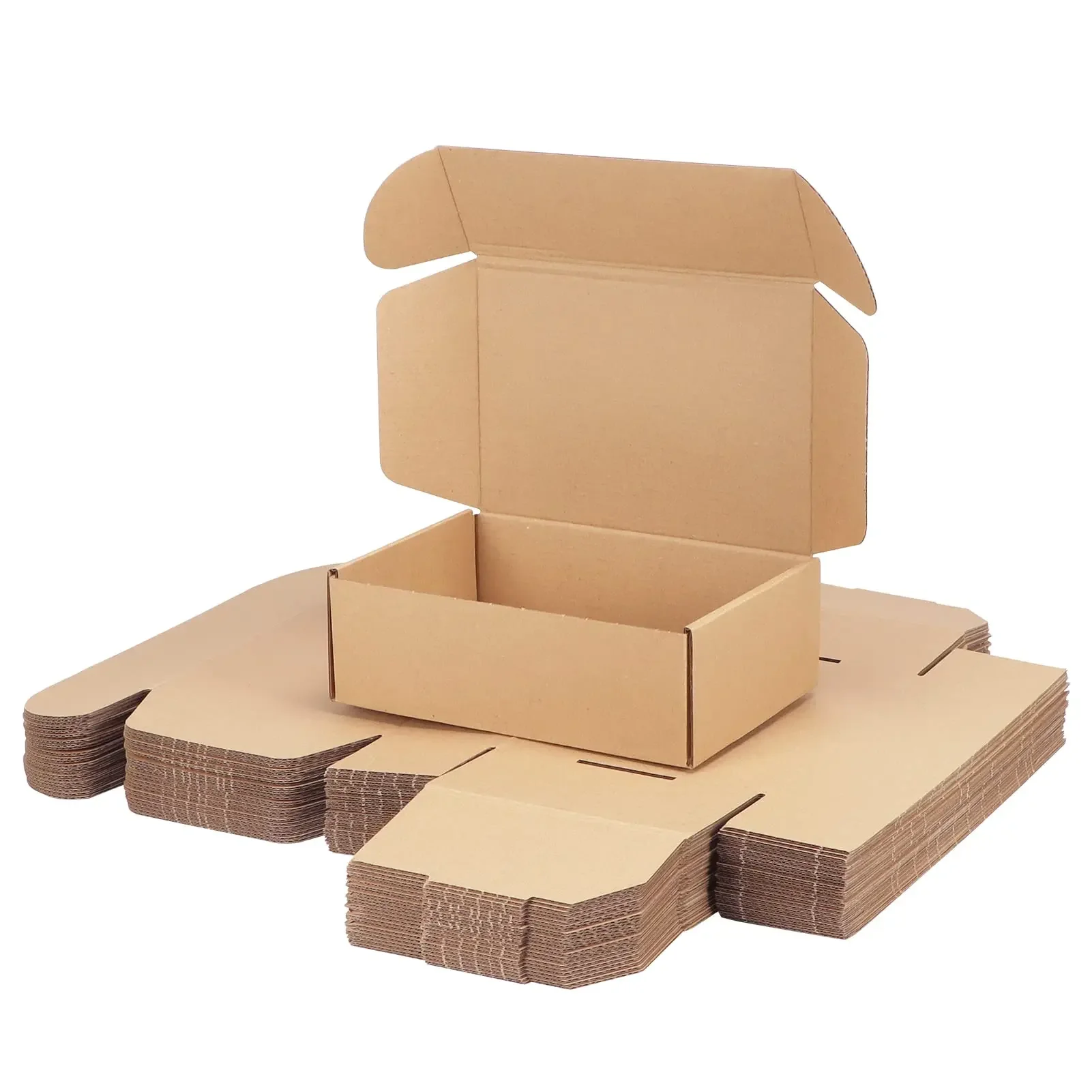 10PCS Small Shipping Boxes Brown Corrugated Cardboard Mailer Box for Packing Mailing Business Kraft Paper Packaging Box