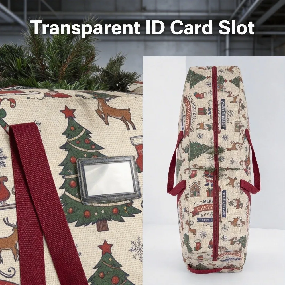 Oxford Cloth Christmas Tree Storage Bag Cartoon Print Large Capacity Christmas Organizer Bag Christmas Lights Storage Bag