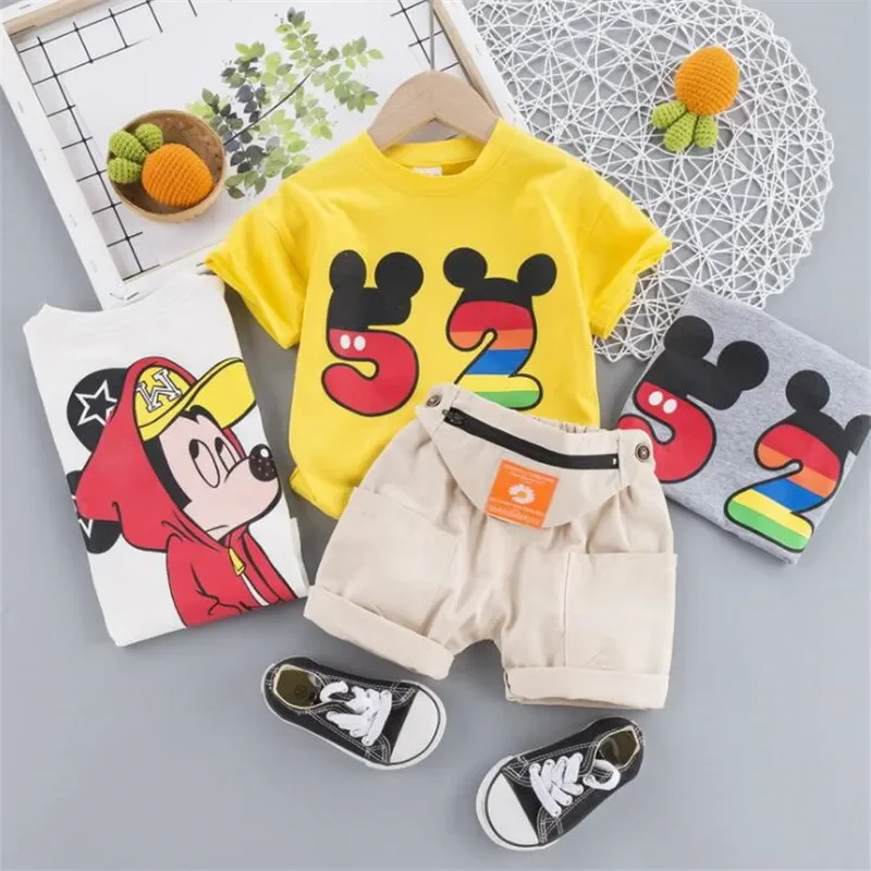 Hot Sale Children Clothes Suit Summer Kids Boys Cartoon T Shirt Shorts 2Pcs/Set Kids Infant Fashion Clothes Toddler Sportswear