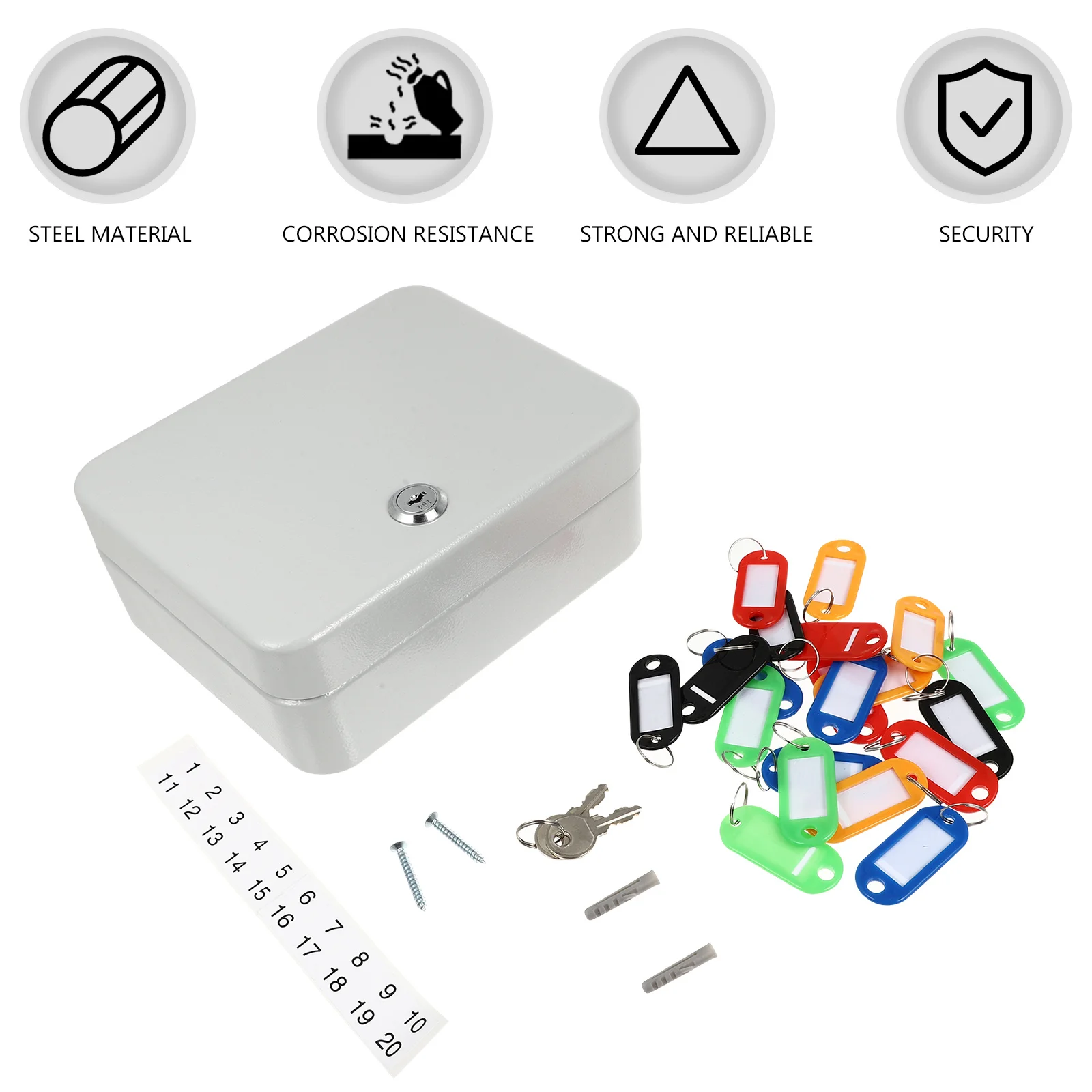 Key Storage Box Wall Mount Heavy Duty Steel Compact Design for Home Office Key Management Multi Slot Security Cabinet