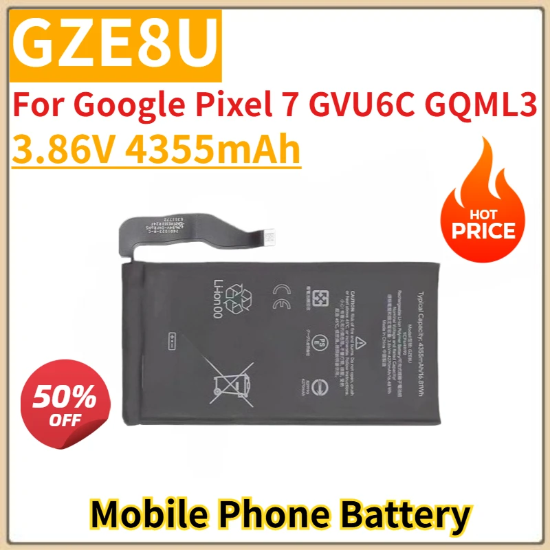 Battery 3.86V 4355mAh GZE8U For Google Pixel 7 GVU6C GQML3 Mobile Phone Replacement Battery Brand-New High Quality