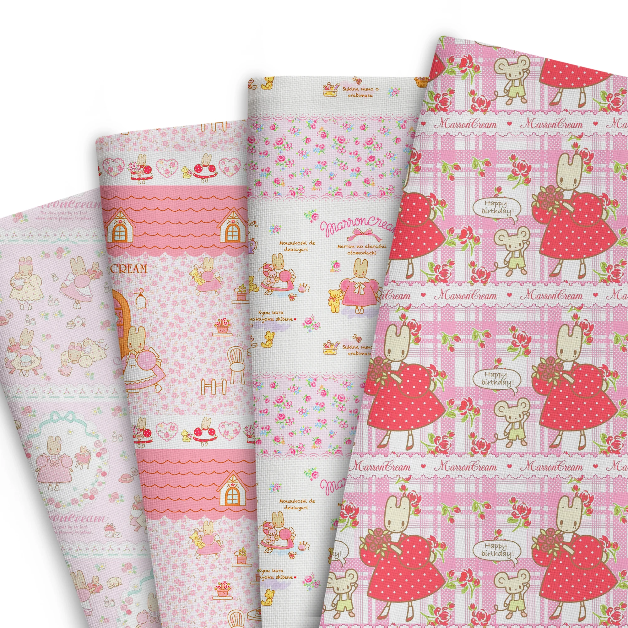 

Sanrio Marroncream 50*145cm Patchwork Polyester Cotton Fabric Tissue Sewing Quilting Fabrics Needlework Material DIY Handmade