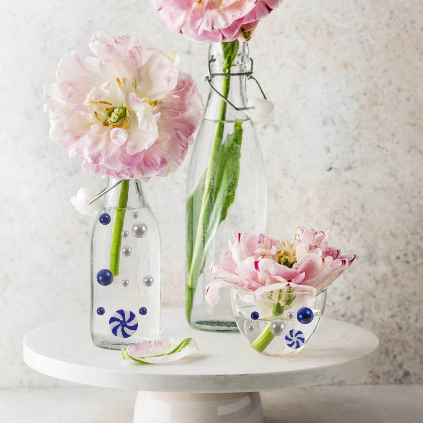 

1Set Christmas Floating Charms Vase Filler Acrylic Candy Shape Floating Candles Beads Xmas Vase Decor Centerpieces Filler