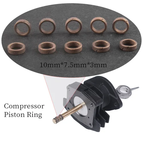 PCP 10*7,5*3mm anillo de compresor de dos pistones accesorios de pistón de compresor de aire de alta presión piezas neumáticas de compresor de segunda etapa