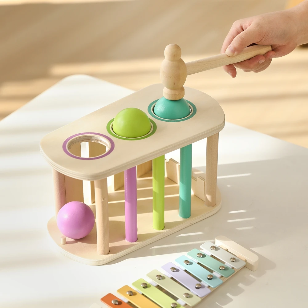 2pc Wooden Musical Toy Percussion Baby Toys 6 12 Months Xylophone Sets Baby Toys Mole Game Wooden Toys Baby Educational Toys