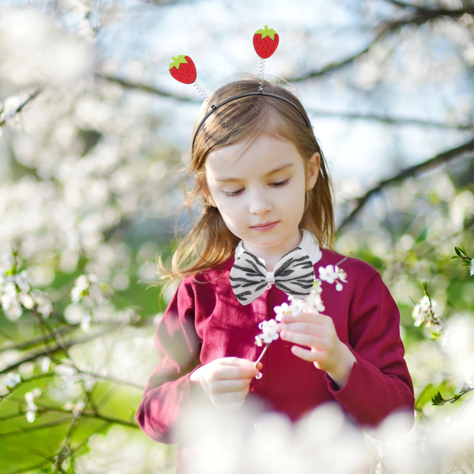 

2 Pcs Strawberry Head Hoop Kawaii Hair Accessories for Girls Themed Headbands Strawberries Fruit Party Crown
