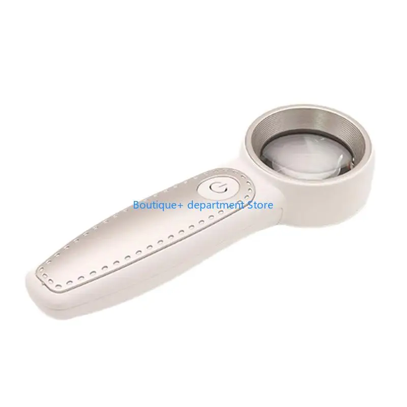 E1PD 35X Handhelds Magnifier 8 LED Illuminated Glass with Light for Senior