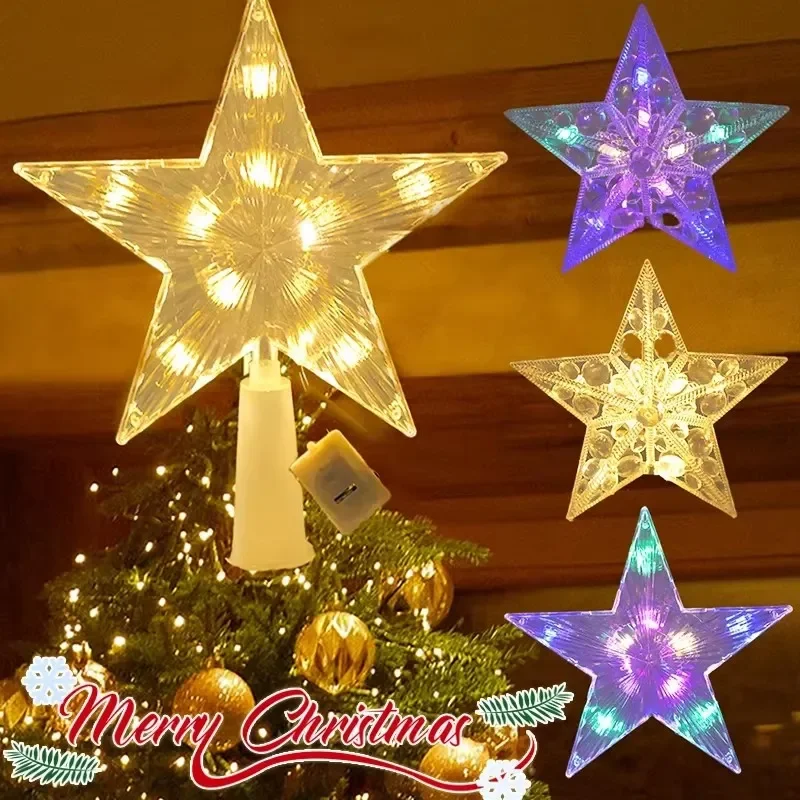 عيد ميلاد سعيد الديكور LED ضوء النجوم شجرة عيد الميلاد قلادة الحلي للمنزل ديكور نافيداد السنة الجديدة 2025 هدية الإكسسوار #2