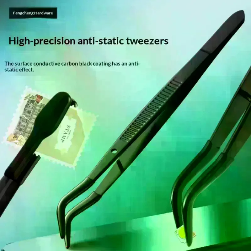 2/3/5Pcs Tweezers With Rubber Tips Stamp Clip False Eyelash Tweezers Rubber PVC Flat Tip Bent Tip Tweezers Clamping Tool - view 4