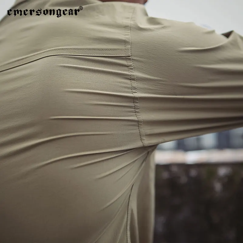 Emersongear Blue Label Mens Shirt Tactical Shooting Shirt Nylon Stretched Tech Shirt Outdoor Sports Hiking Cycling Shirt