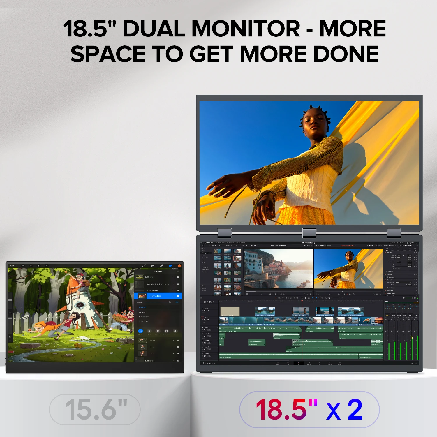 UStation Δ / Delta Plus Stacked Monitor No Drive Required Laptop Dual Screen Folding 18.5\