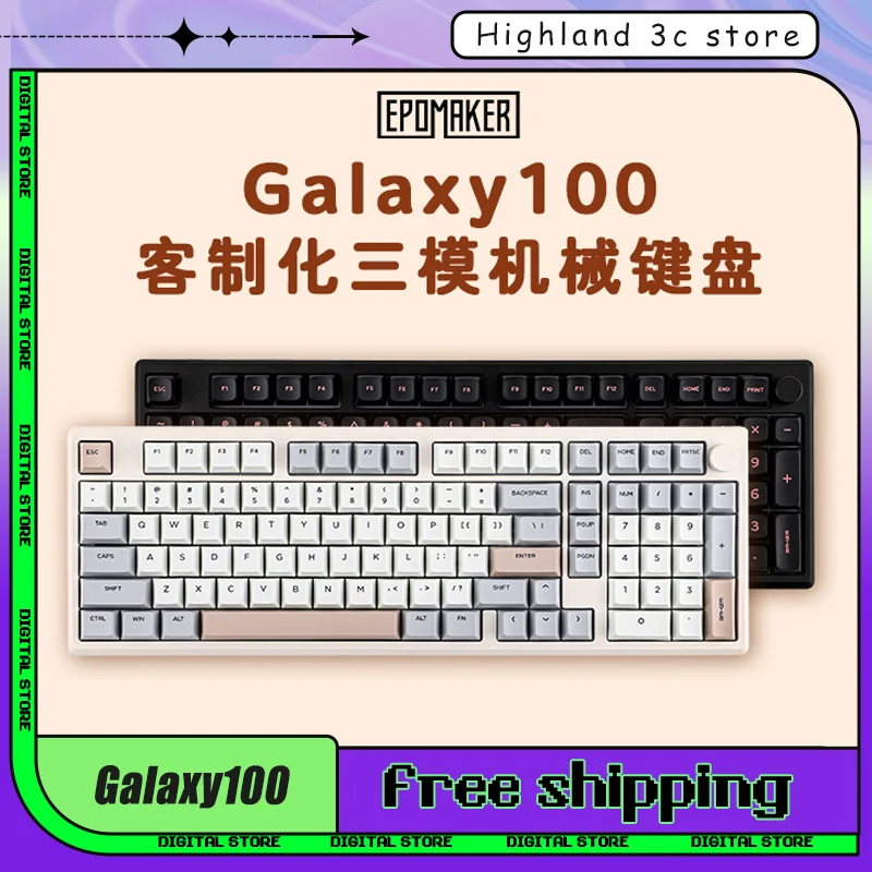 

EPOMAKER Galaxy100 Mechanical Keyboard Tri Mode Aluminum Alloy Material 98 Keys Connection Array Gaming Keyboard Customization