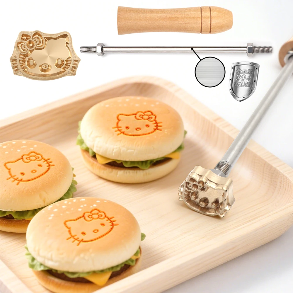 Molde de impresión de pastelería de Metal de dibujos animados, bonito estampado en caliente, panqueque Dorayaki, pan tostado, decoración de marca, hierro para madera, cuero, boda, barbacoa