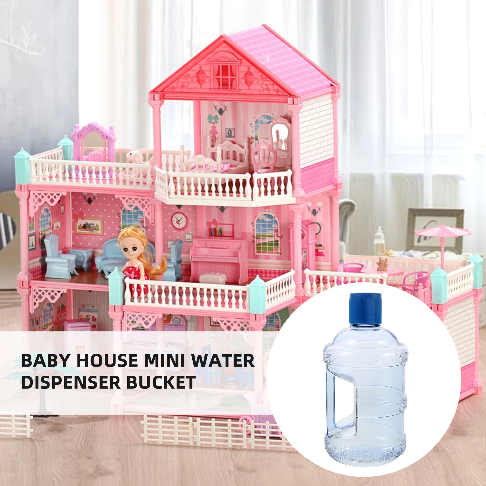 Miniaturowy dzbanek na wodę 630ml Realistyczny bidon na wodę do zabawy dla dzieci, kuchnia dla lalek, rozwija umiejętności motoryczne