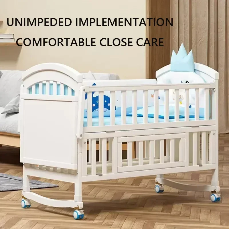 Bunk Baby Cribs Bed Kids Children's Family Bunk Activities Boy Beds Handrail Safety Child Car Things Toddler Bedroom Furniture